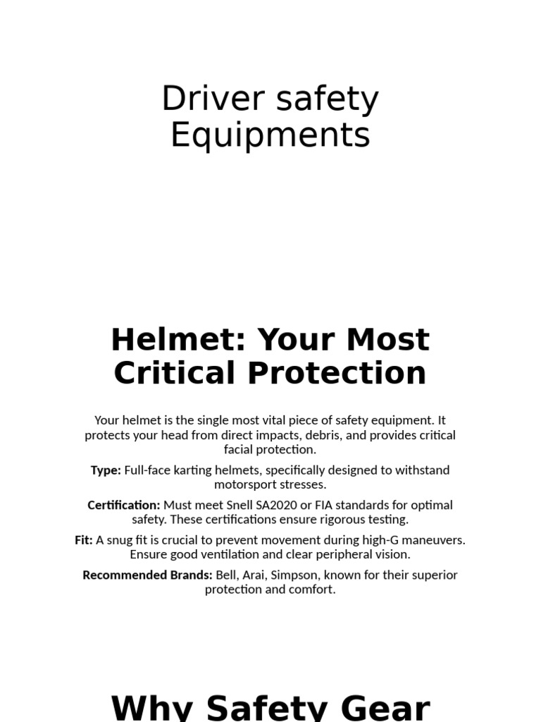 Driver Safety Equipments | PDF