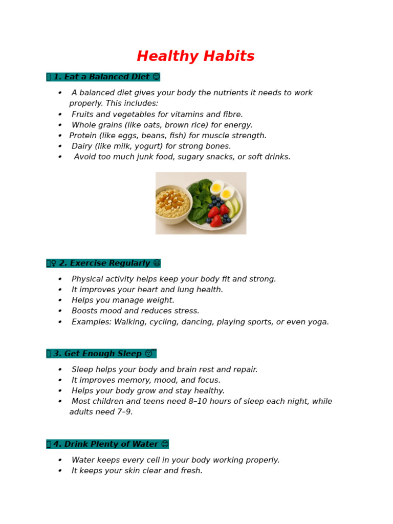 Essential Healthy Habits Guide | PDF