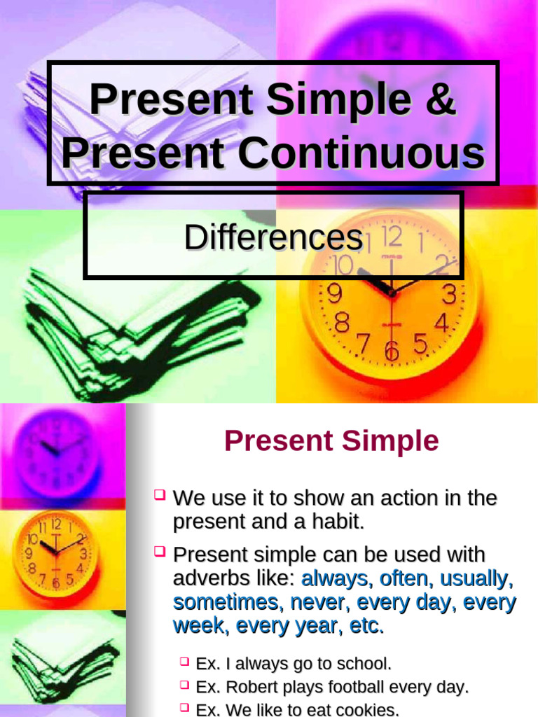 Present Simple Present Continuous - Compared 28.09.20 | PDF