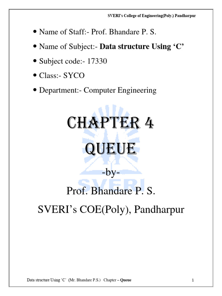 Ch-4 queue | PDF | Queue (Abstract Data Type) | Computing