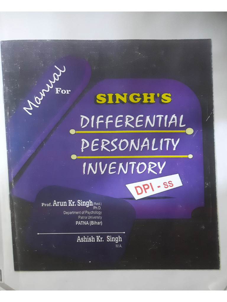 Differential Personality Inventory | PDF