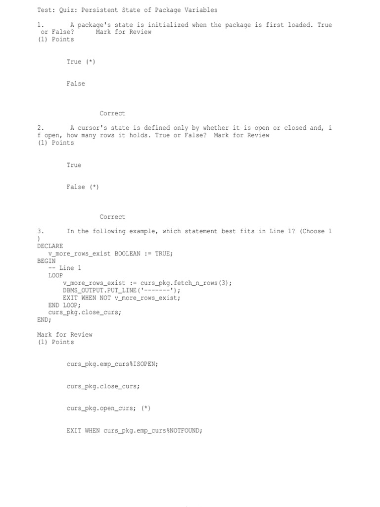 Persistent State of Package Variables | PDF