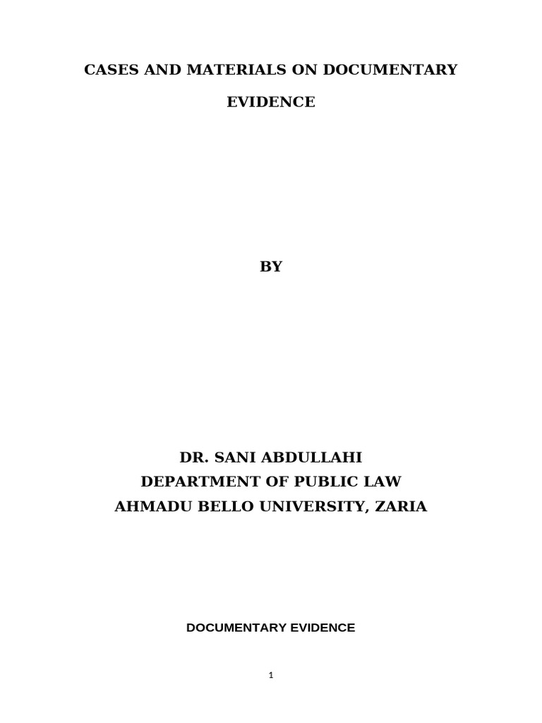 Understanding Documentary Evidence Types | PDF | Evidence (Law ...