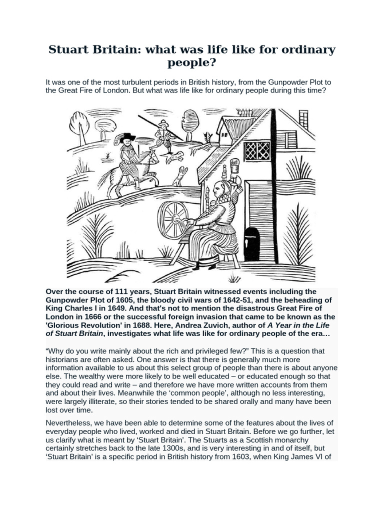 Life of Ordinary People in Stuart Britain | PDF | Poverty | Poverty ...