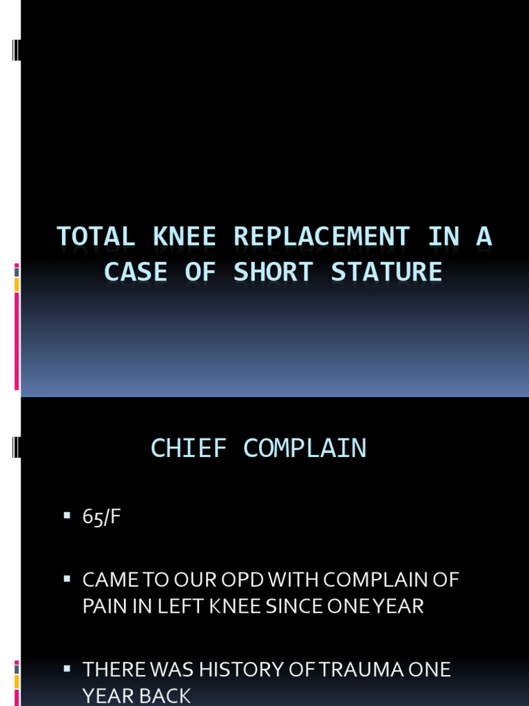 Total Knee Replacement in Short Stature | PDF | Knee | Injury