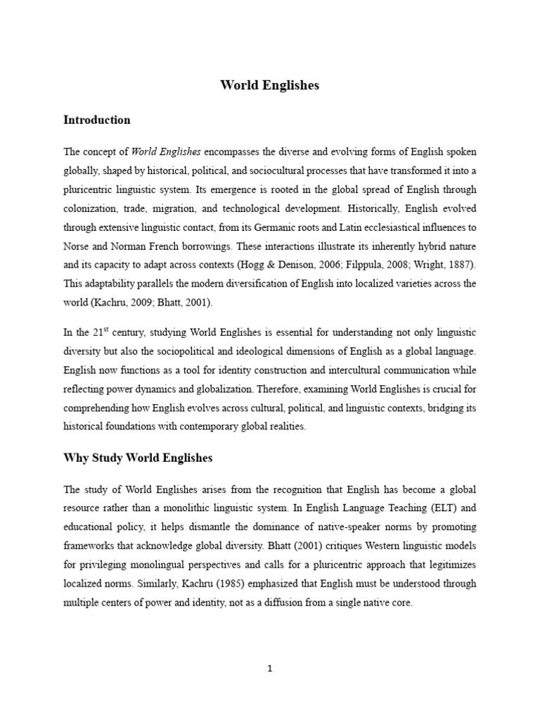 Understanding World Englishes Today | PDF | English Language | Linguistics