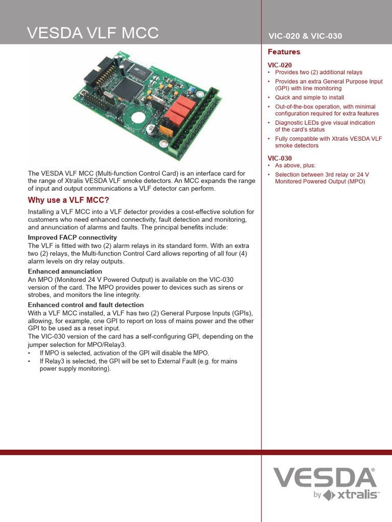 VESDA VLF MCC: Enhanced Smoke Detector Connectivity | PDF | Computer ...