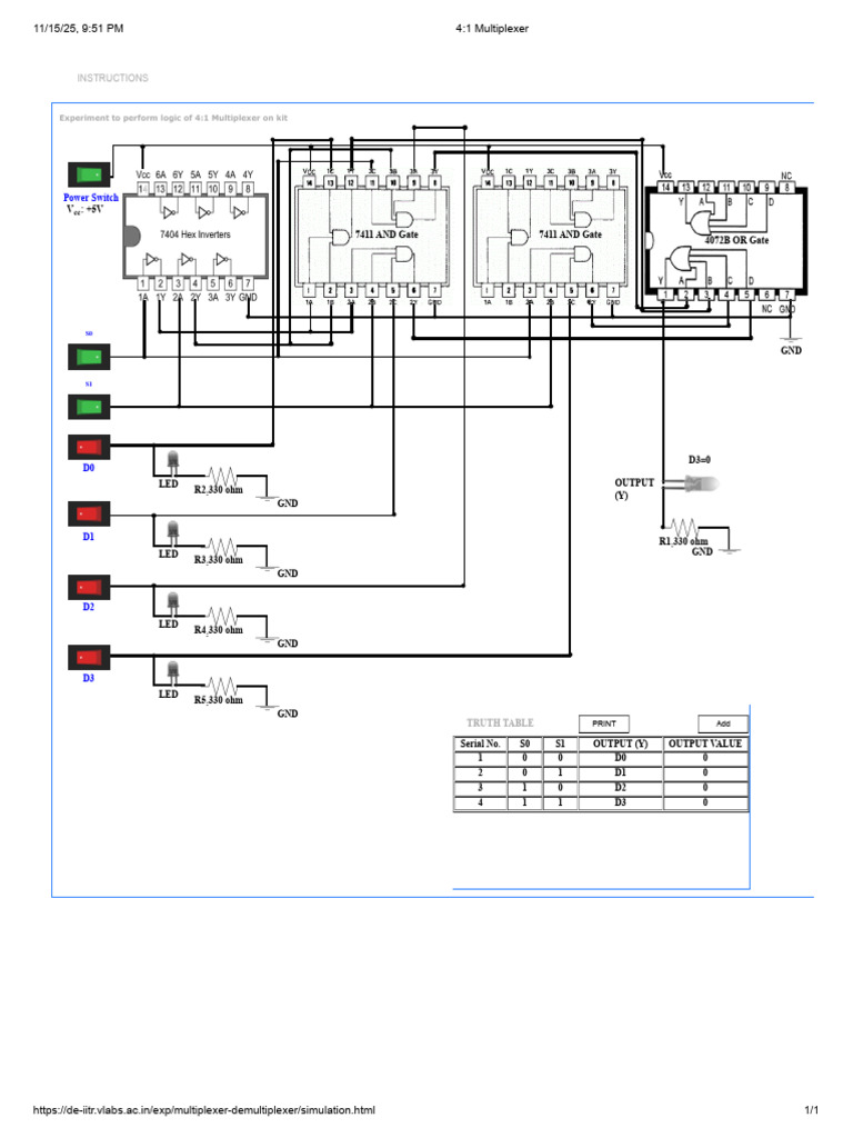 4:1 Multiplexer Experiment Guide | PDF | Digital Electronics | Computer ...