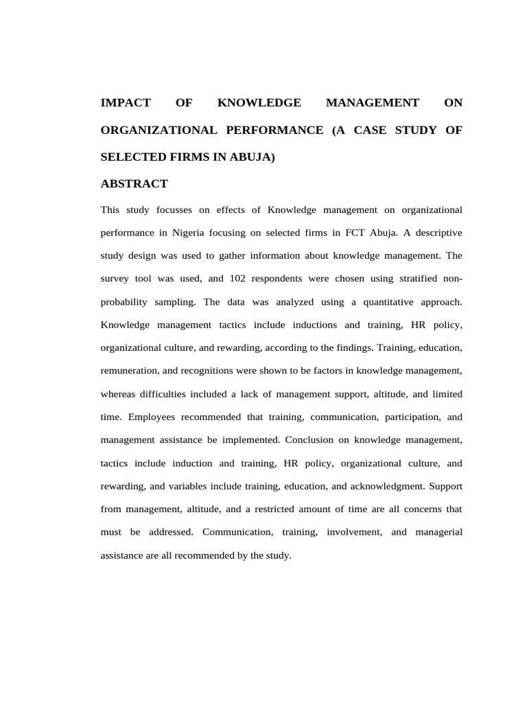 MSC Project | PDF | Knowledge Management | Tacit Knowledge