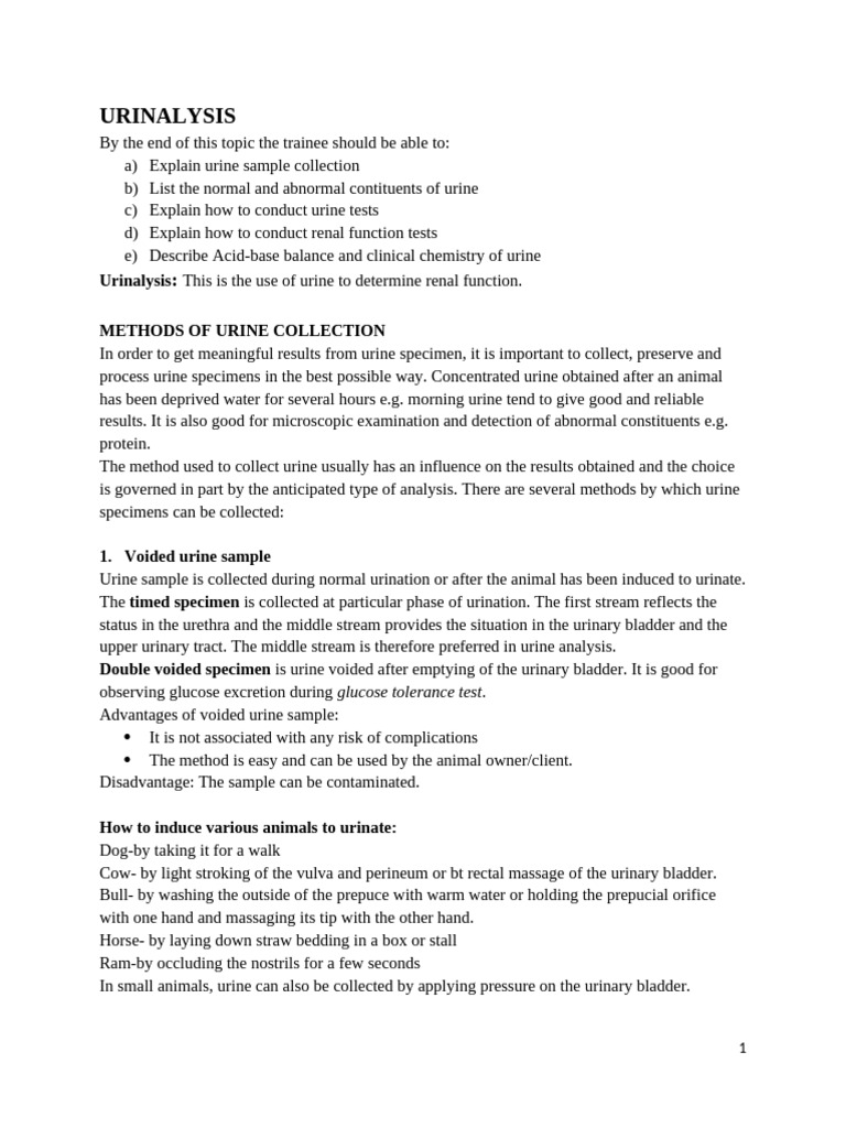 Urinalysis: Collection and Testing Guide | PDF | Kidney | Urine