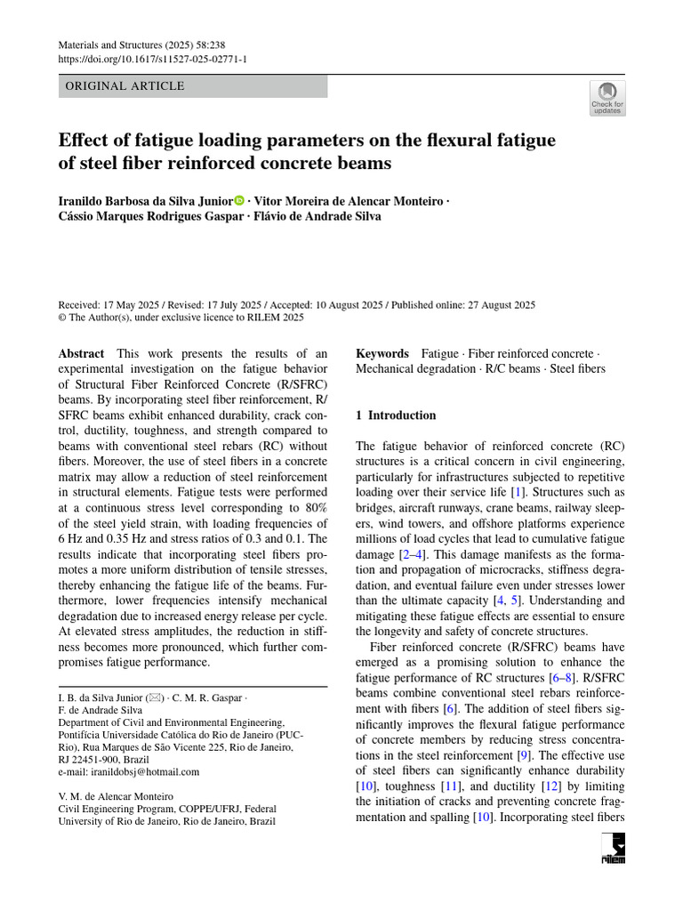 Effect of Fatigue Loading Parameters On The | PDF | Fatigue (Material ...