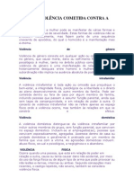 TIPOS DE VIOLÊNCIA COMETIDA CONTRA A MULHER