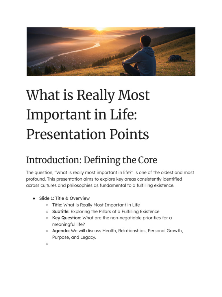 Key Pillars of a Fulfilling Life | PDF | Well Being | Learning