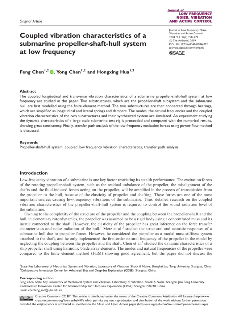 Submarine Propeller-Shaft-Hull Vibration Analysis | PDF | Propeller ...