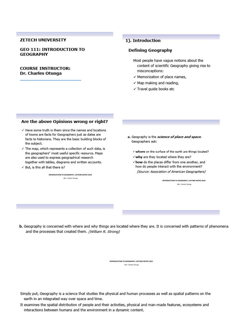 Introduction to Geography Course Notes | PDF | Geography | Phoenicia