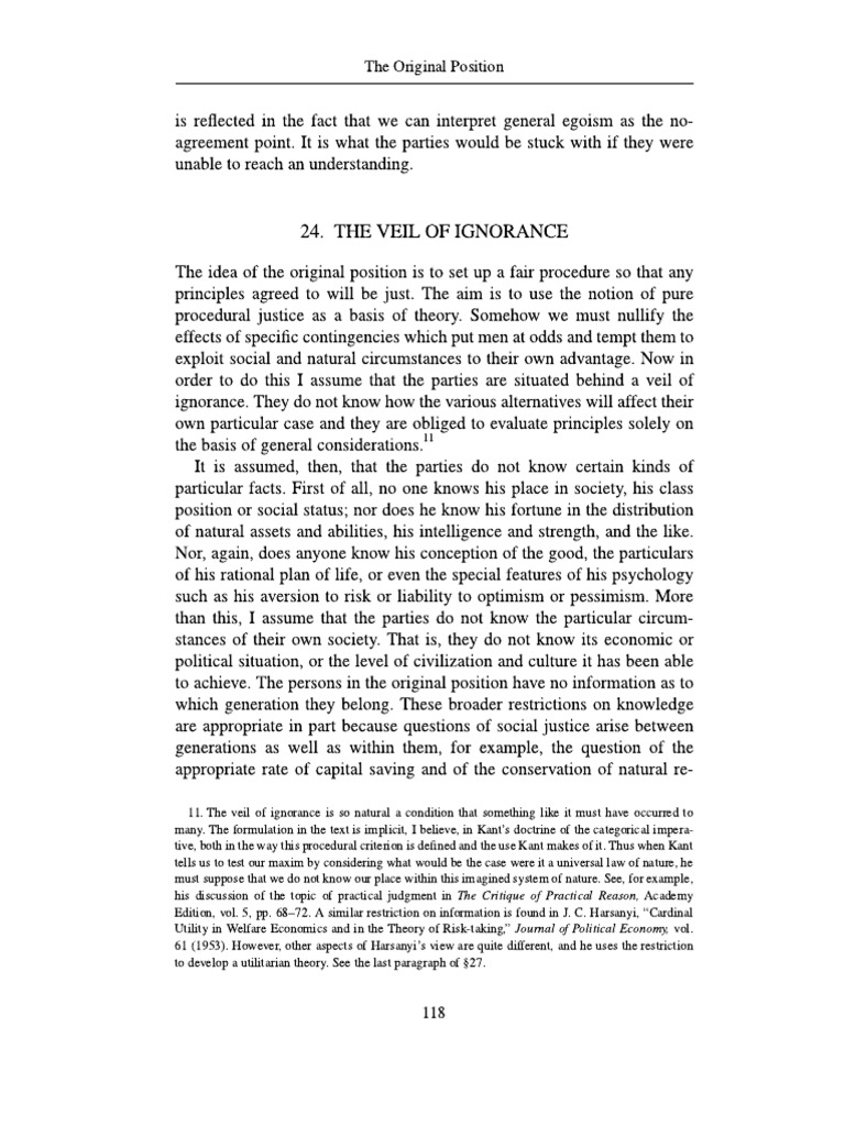 A Theory of Justice Chapter 24 | PDF
