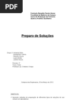 Relatório de Preparo de soluções