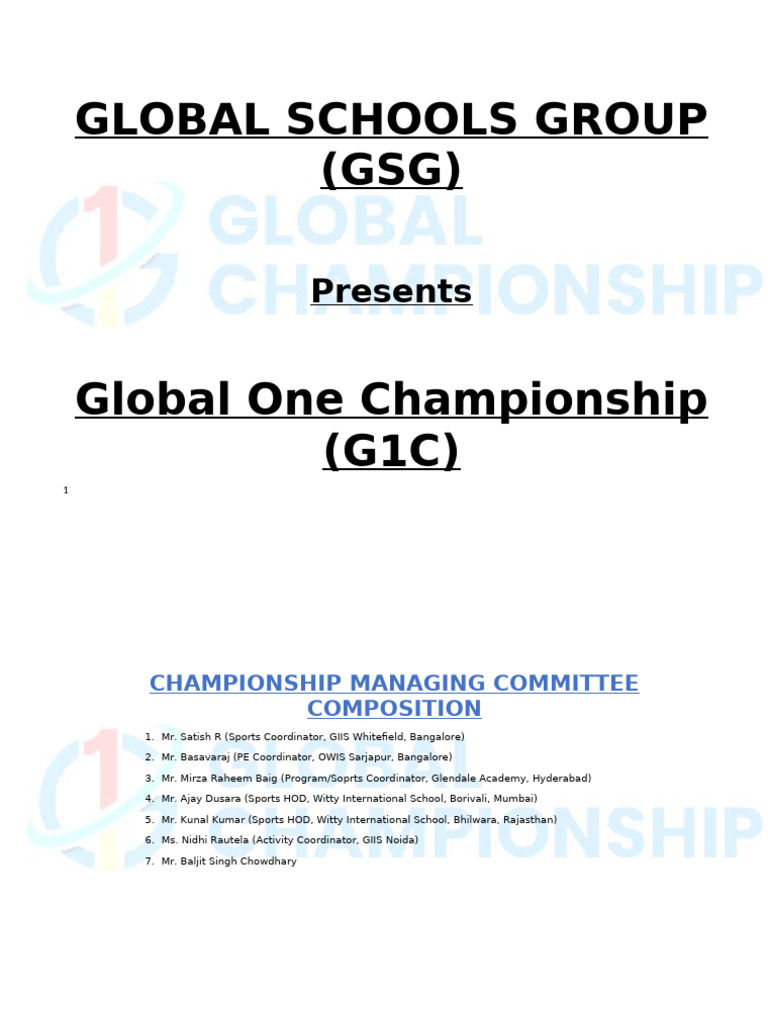 g1c Guidelines | PDF | Cricket | Ball And Bat Games