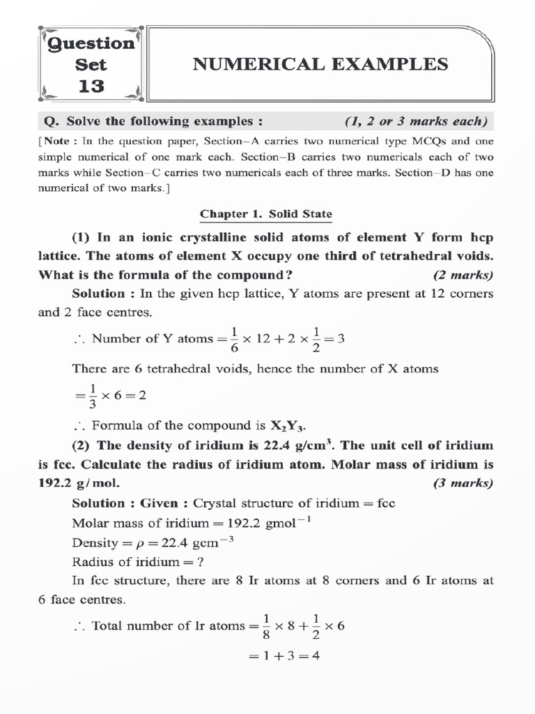 Numericals HSC | PDF