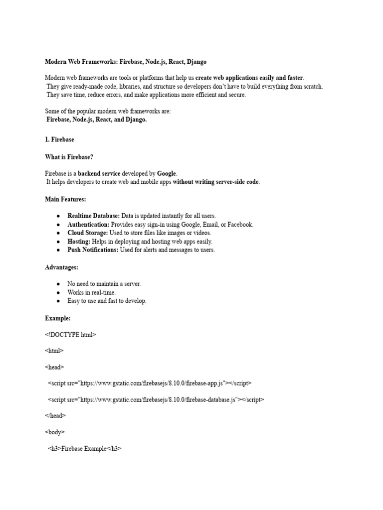 Overview of Firebase Features | PDF | Web Application | World Wide Web