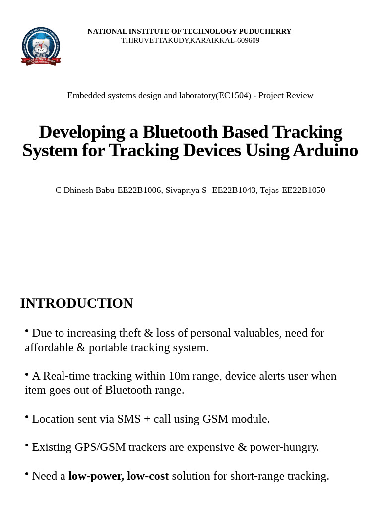 EMBEDDED Tracking System | PDF