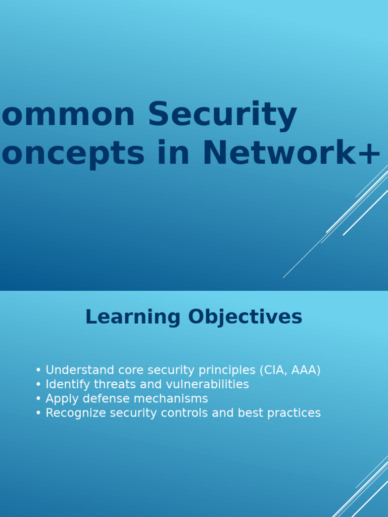 Key Security Concepts for Network+ | PDF | Information Security | Security