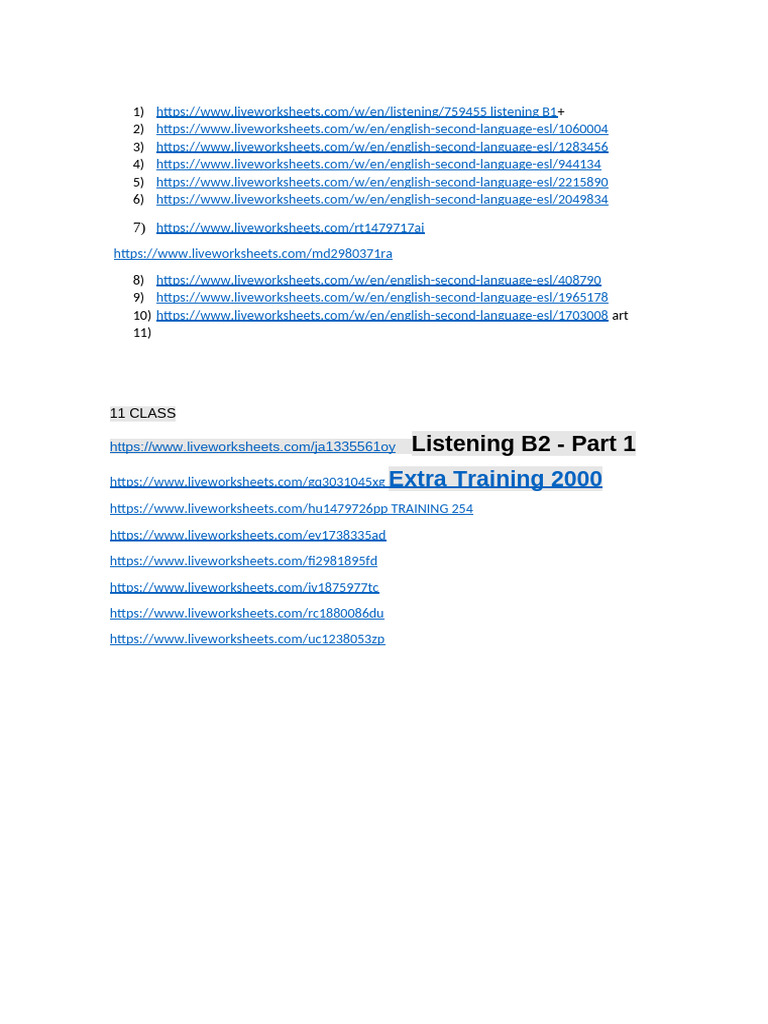ESL Listening Exercises and Resources | PDF
