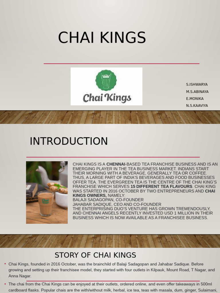 Chai Kings: Chennai Tea Franchise Guide | PDF | Franchising | Tea