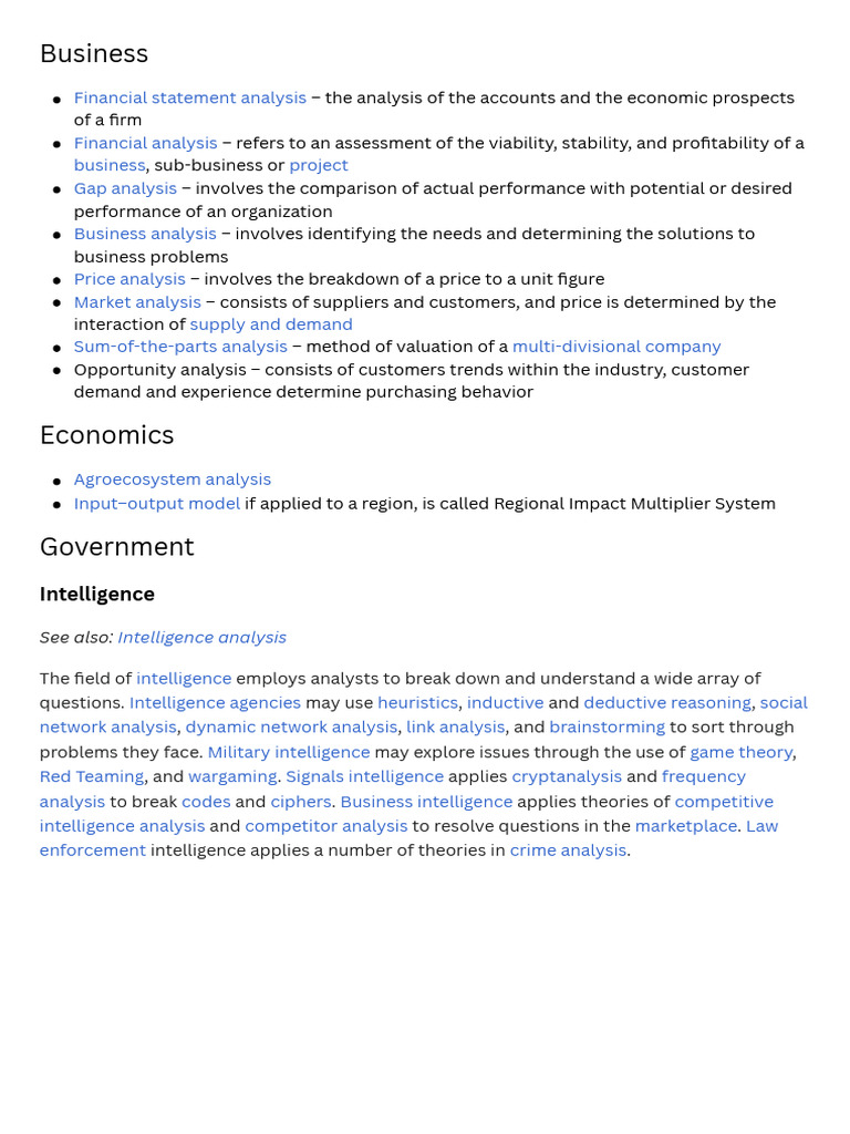 Business Financial and Intelligence Analysis | PDF