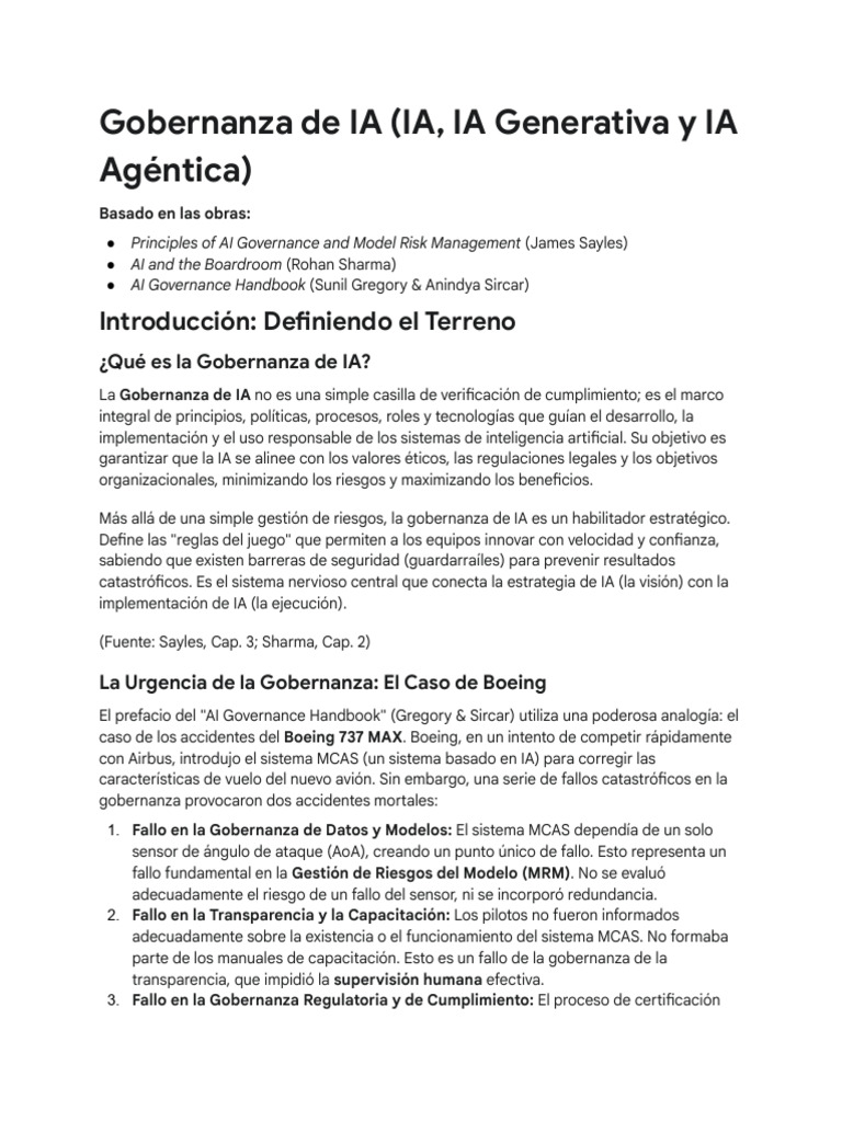 Gobernanza de IA (IA, IA Generativa y IA Agéntica) | PDF | Inteligencia ...