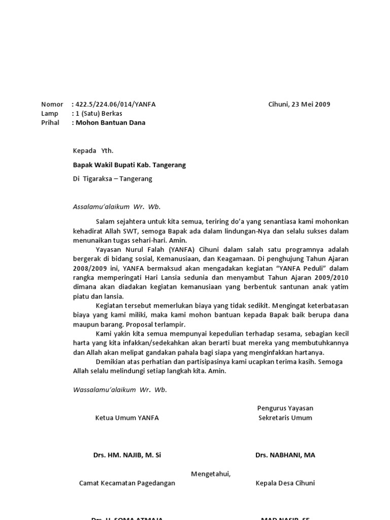 Surat Permohonan Zakat Fitrah Doc