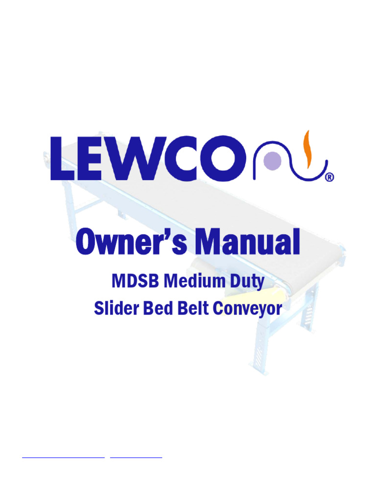 MDSB Conveyor Owner's Manual | PDF | Belt (Mechanical) | Safety