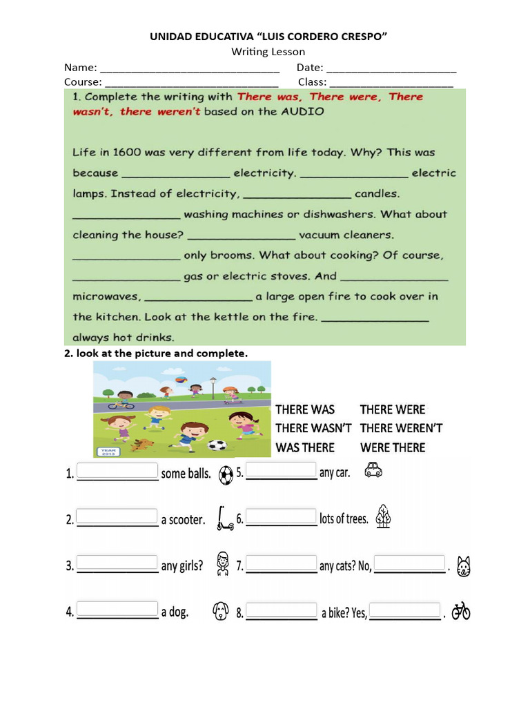 Was - Were Lesson | PDF