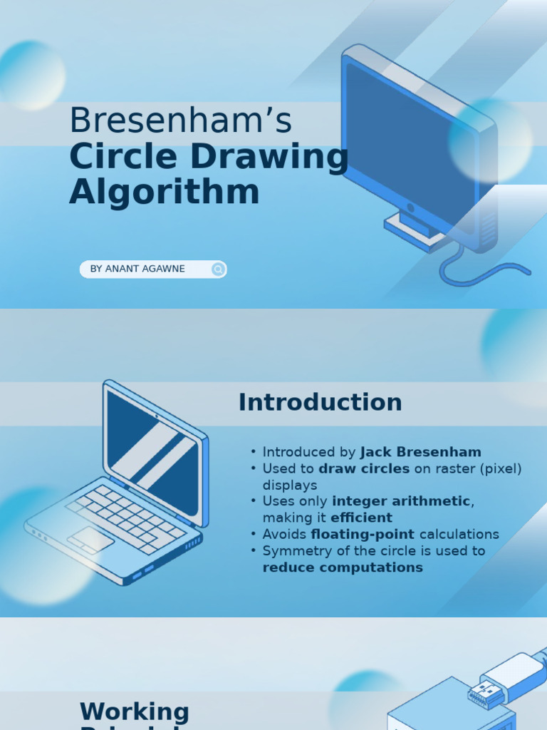 Bresenham's Circle Drawing Algorithm | PDF