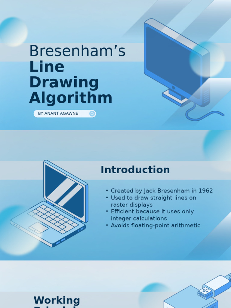 Bresenham's Line Drawing Algorithm Guide | PDF