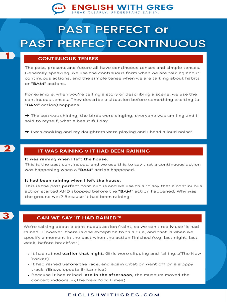 03) Past Perfect or Past Perfect Continuous | PDF | Grammatical Tense