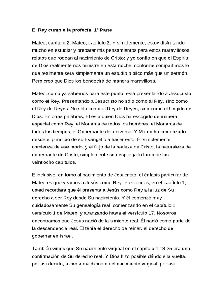 06 - 07 El Rey Cumple La Profecía | PDF | Evangelio de Mateo | Cristo ...