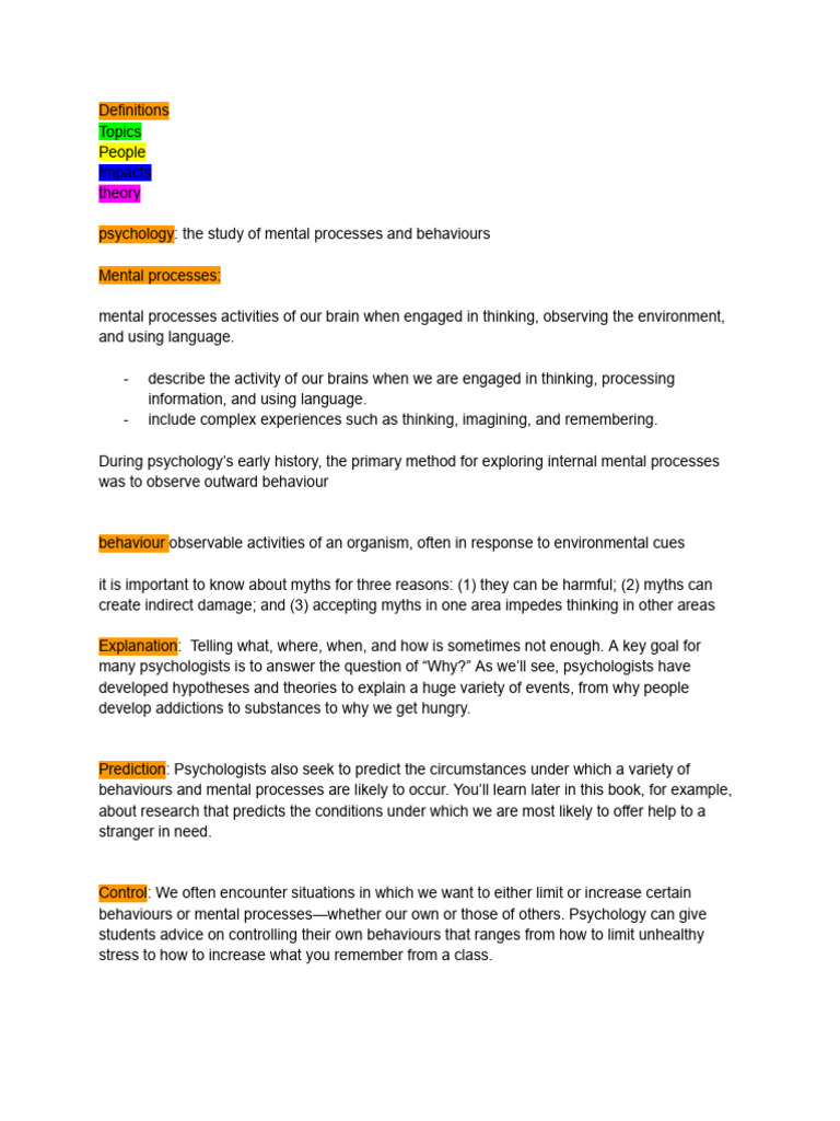 Psychology: Foundations and Key Concepts | PDF | Psychology | Cognition