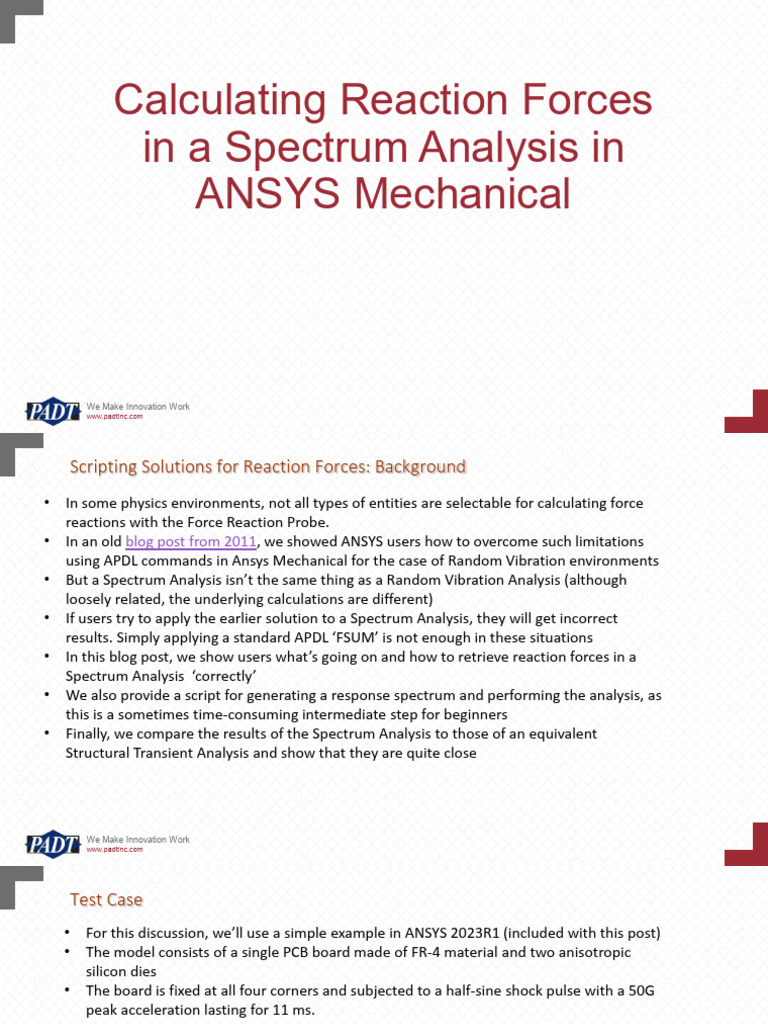 Retrieve Reaction Forces in ANSYS | PDF | Force | Spectral Density