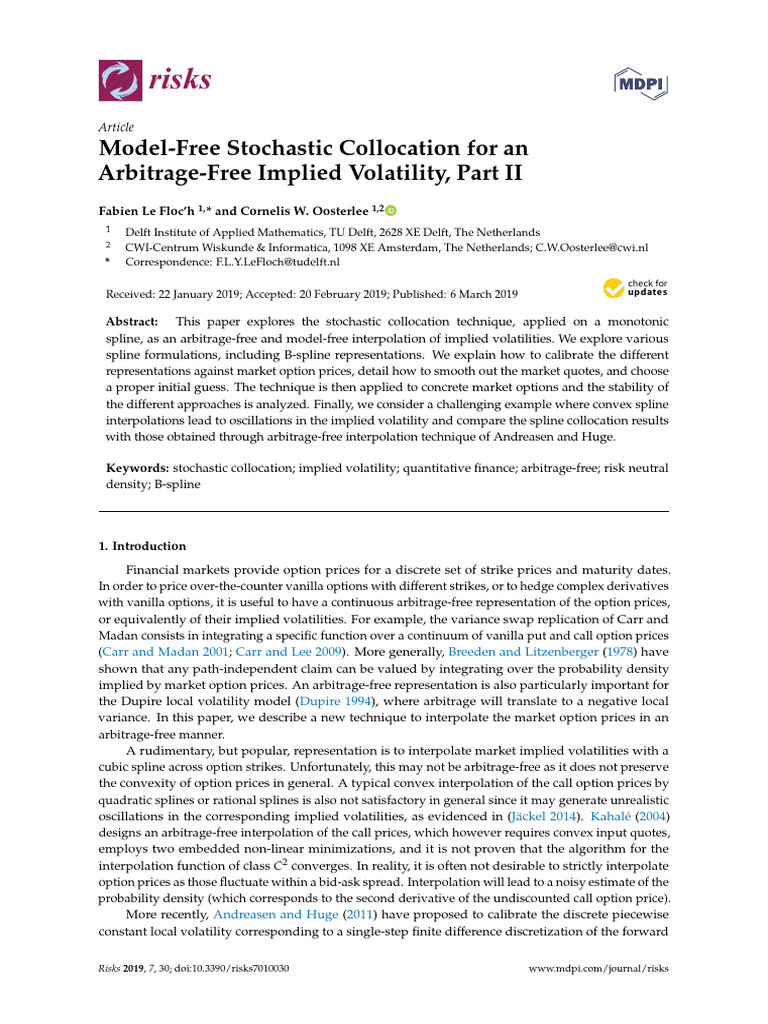 Stochastic Collocation for Implied Volatility | PDF | Option (Finance ...