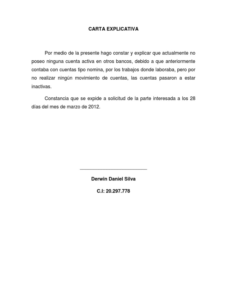 Bancaria modelo de carta explicativa modelo de informe images and