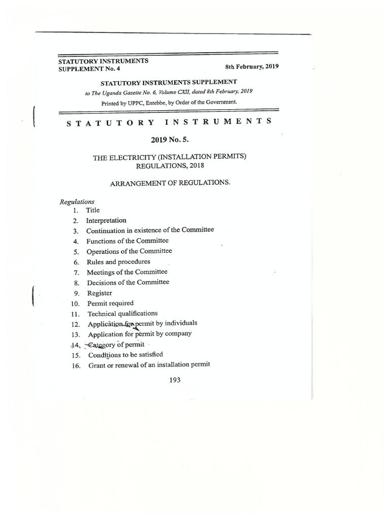 Statutory Instrument 2019 No 5. | PDF