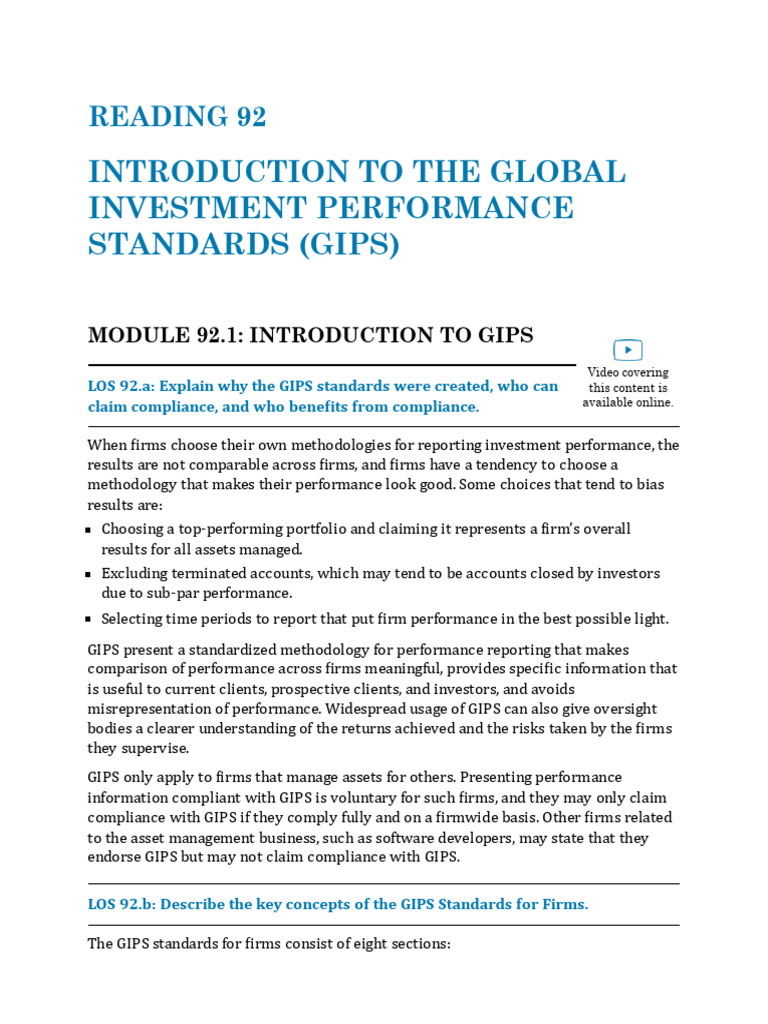 GIPS | PDF | Regulatory Compliance | Methodology