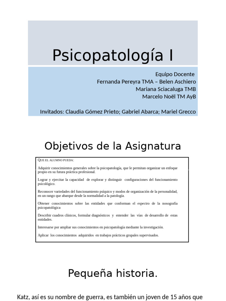 Introducción a la Psicopatología | PDF | Psicopatología | Psiquiatría