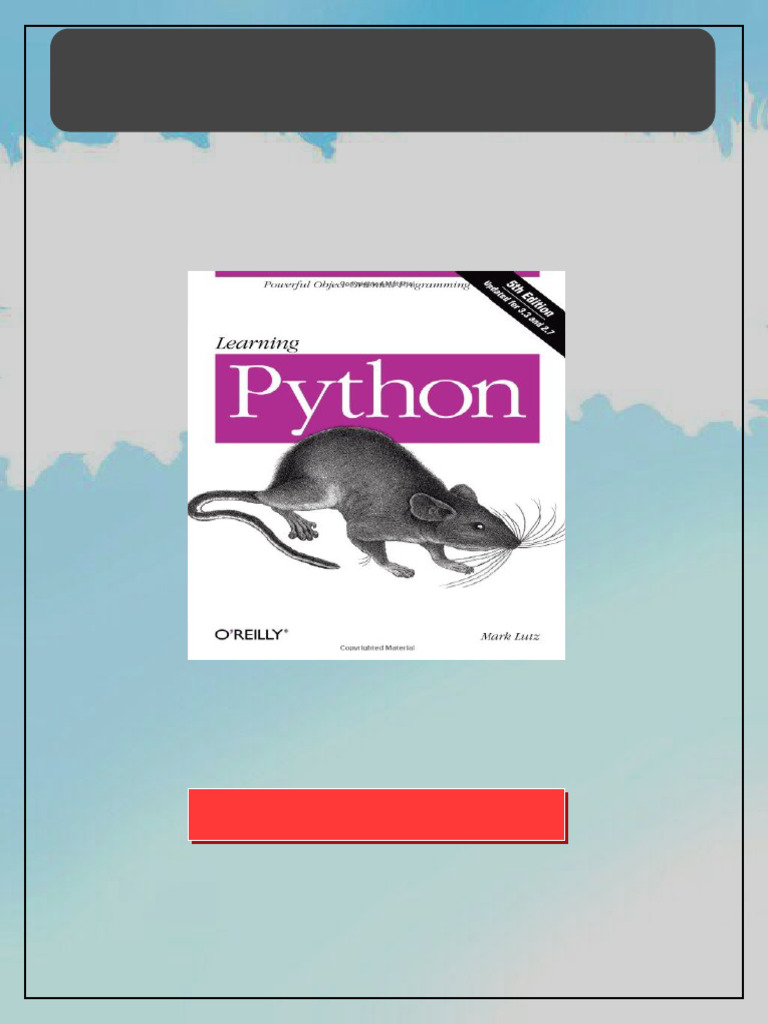 Learning Python 5th Edition Mark Lutz digital version 2025 | PDF ...