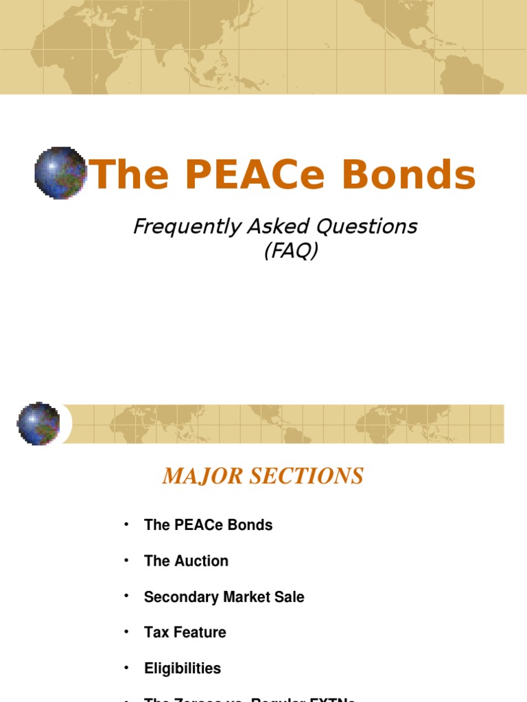FAQ Peace Bonds Bonds (Finance) Interest