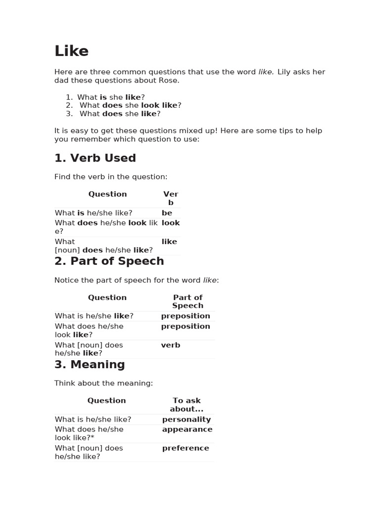 The 3 Uses of Like | PDF