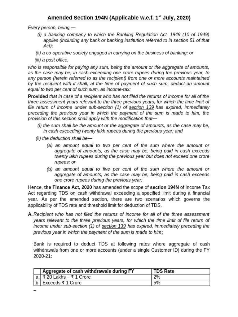 194 N - Important Points | PDF | Reserve Bank Of India | Cash