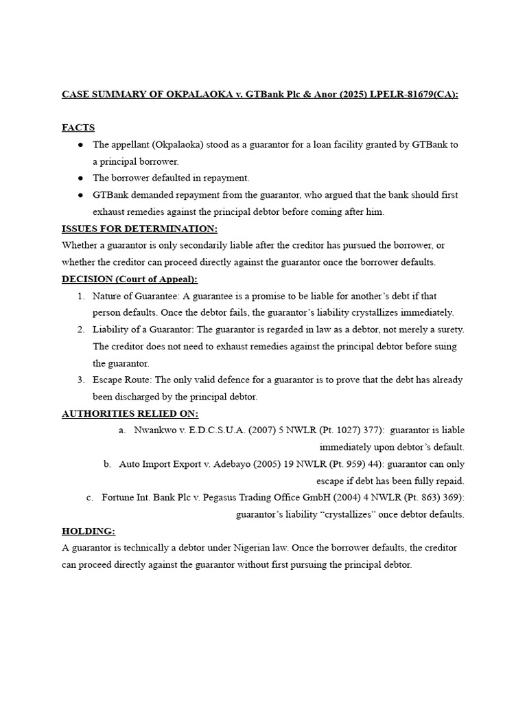 Case Summary | PDF