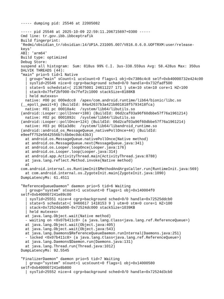 Android PID Dump Analysis Report | PDF | Java (Programming Language ...